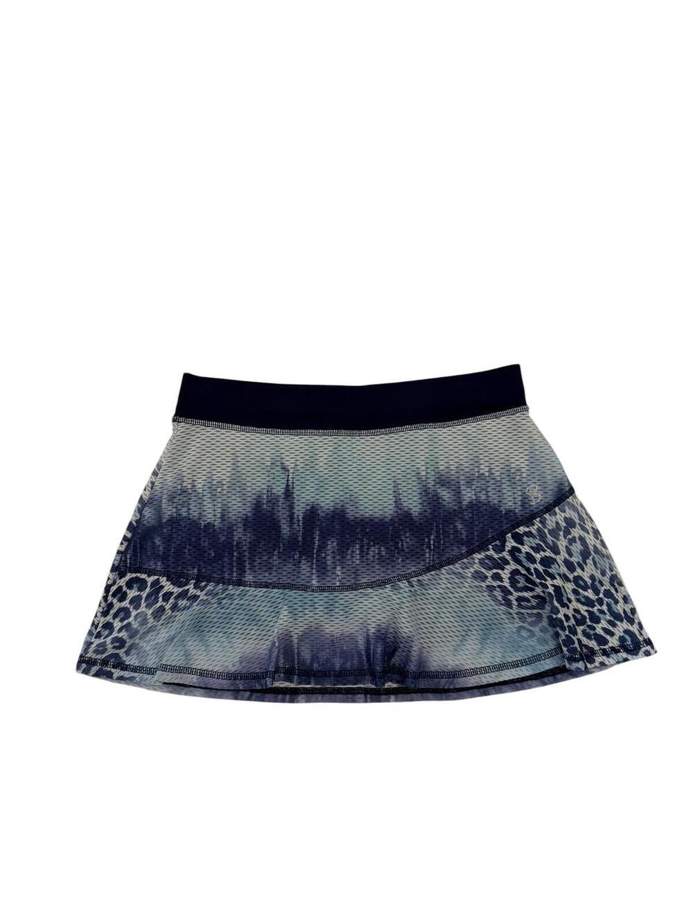 Sofibella Blue Ombre Leopard Printed Tennis Pickleball 13" UV Skort Size S